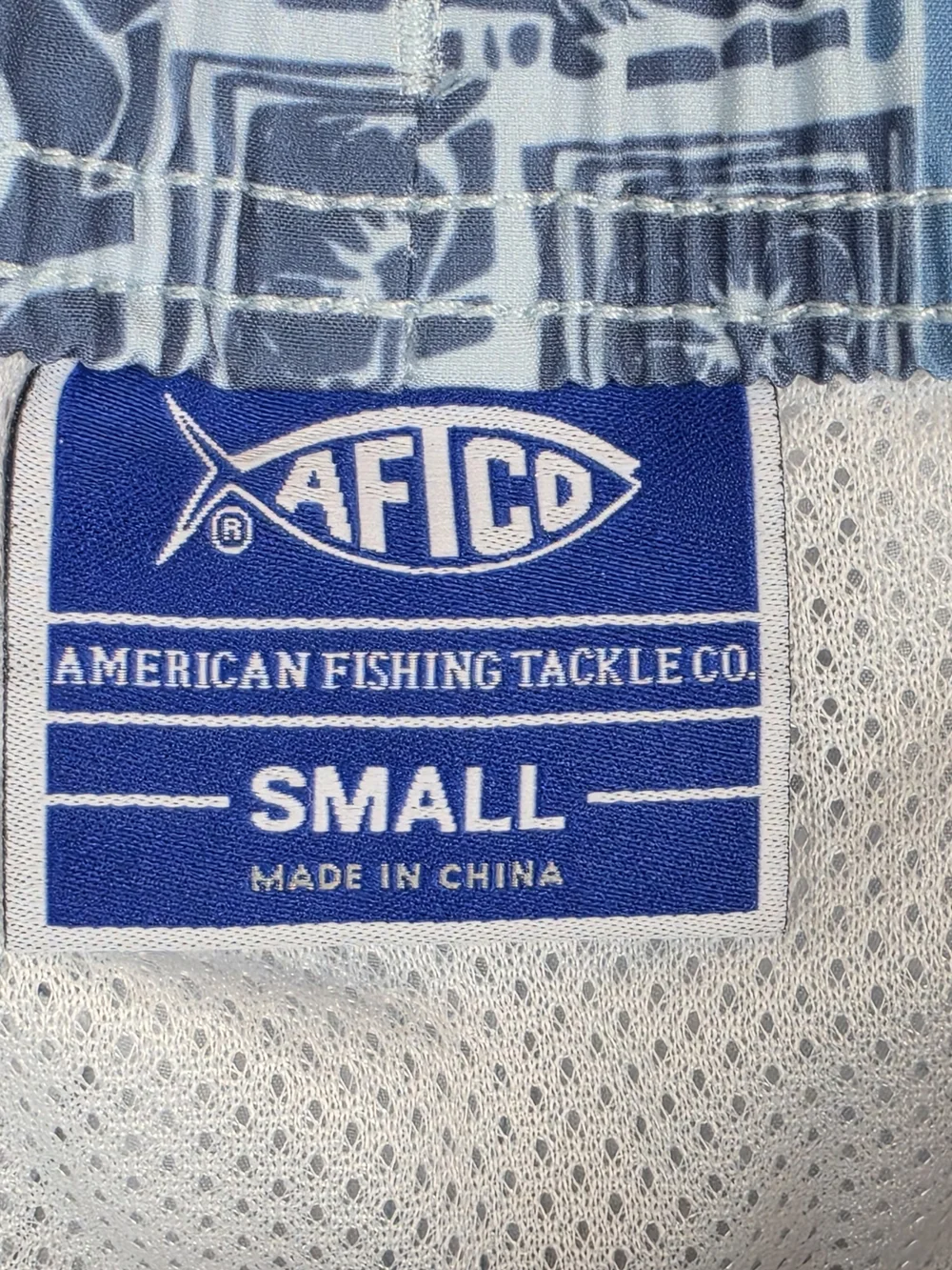 AFTCO Strike Shorts Mens S Bering Sea Print Fishing Swim Trunks NWT
